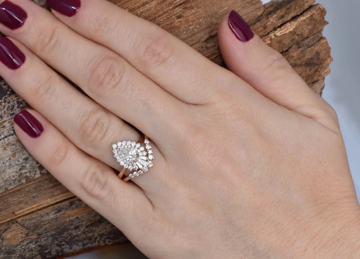 1 carat diamond - art deco wedding ring sets