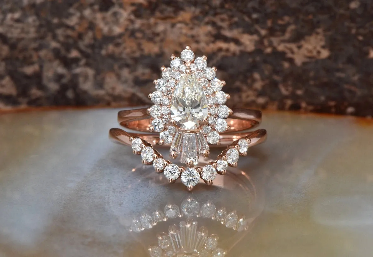 1 carat diamond - art deco wedding ring sets