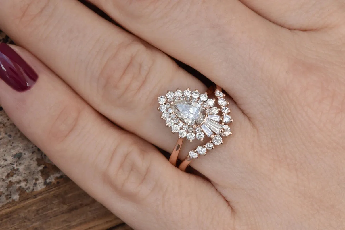 1 carat diamond - art deco wedding ring sets
