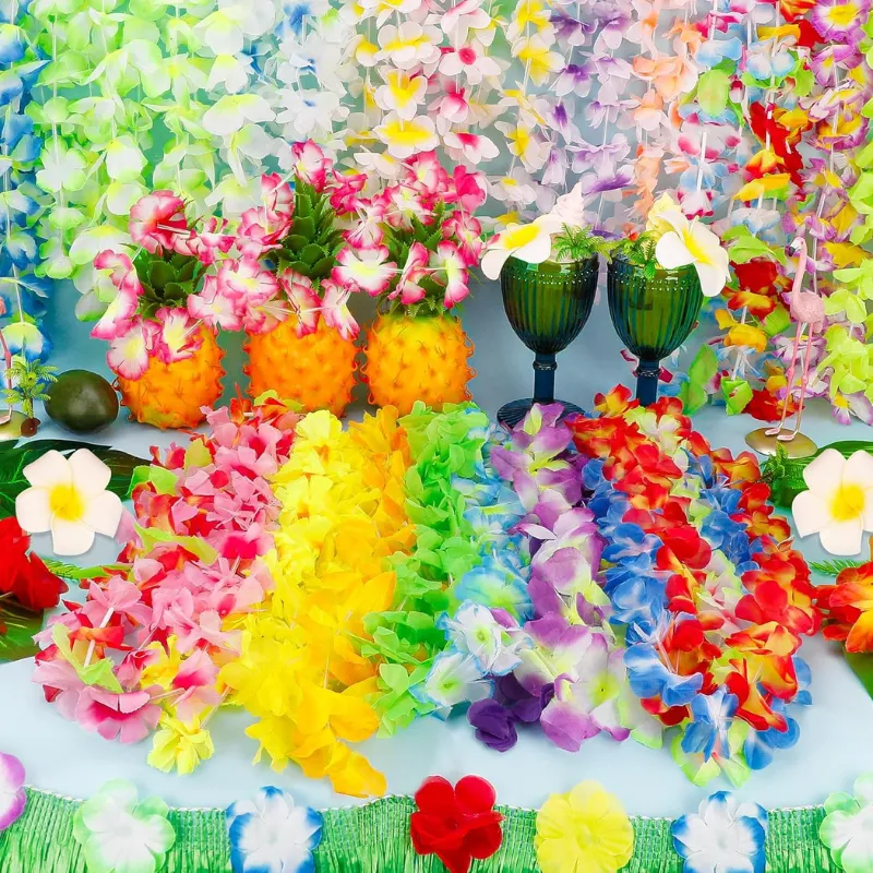 100 Pack Of Floral Leis For Parties And Event Decorations