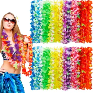 100 Pack Of Floral Leis For Parties And Event Decorations