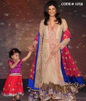 1016 Sushmita in beige anarkali lehenga Outfit Sets
