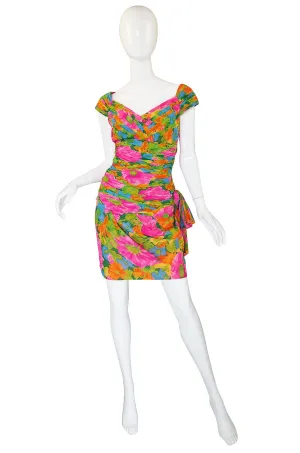 1980s Silk Jacques Molkos Fitted Dress