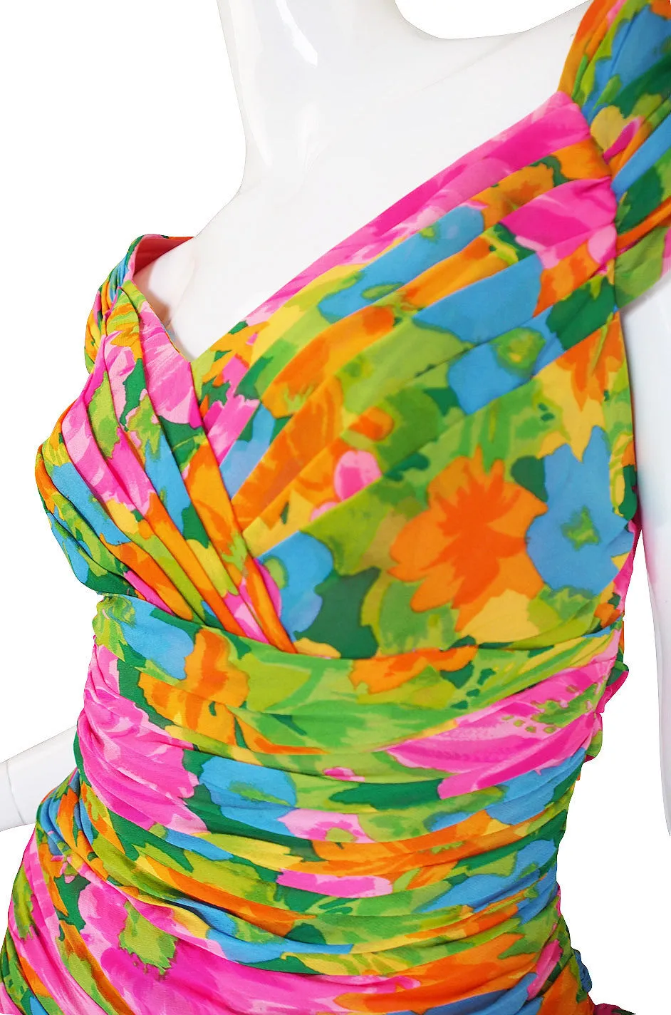 1980s Silk Jacques Molkos Fitted Dress