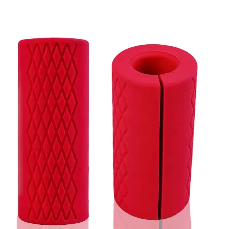 2PC Dumbbell Barbell Grips Bar Handles Silicone AntiSlip Protect Pad For Pull Up Weightlifting Support Gym Body Building Workout
