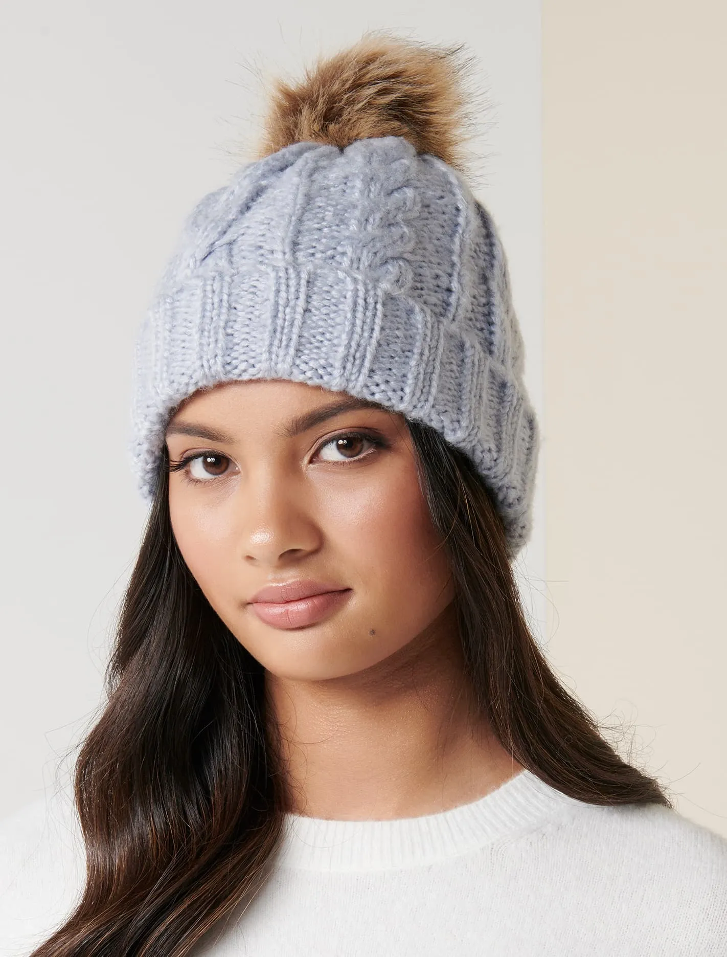 Anita Fur Pom Beanie
