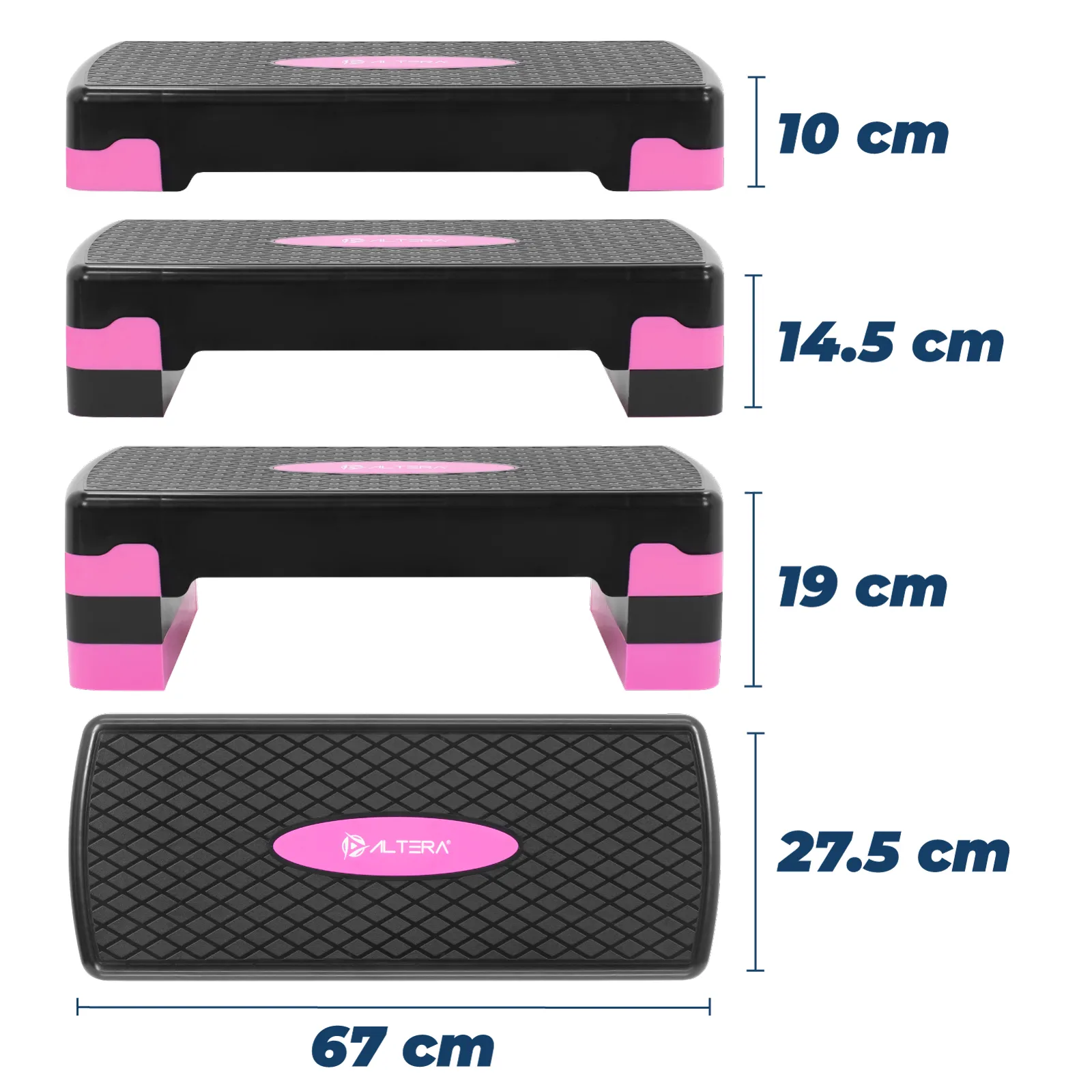 Banco Step Altera Ejercicio Fitness Gym Ajustable 3 Alturas