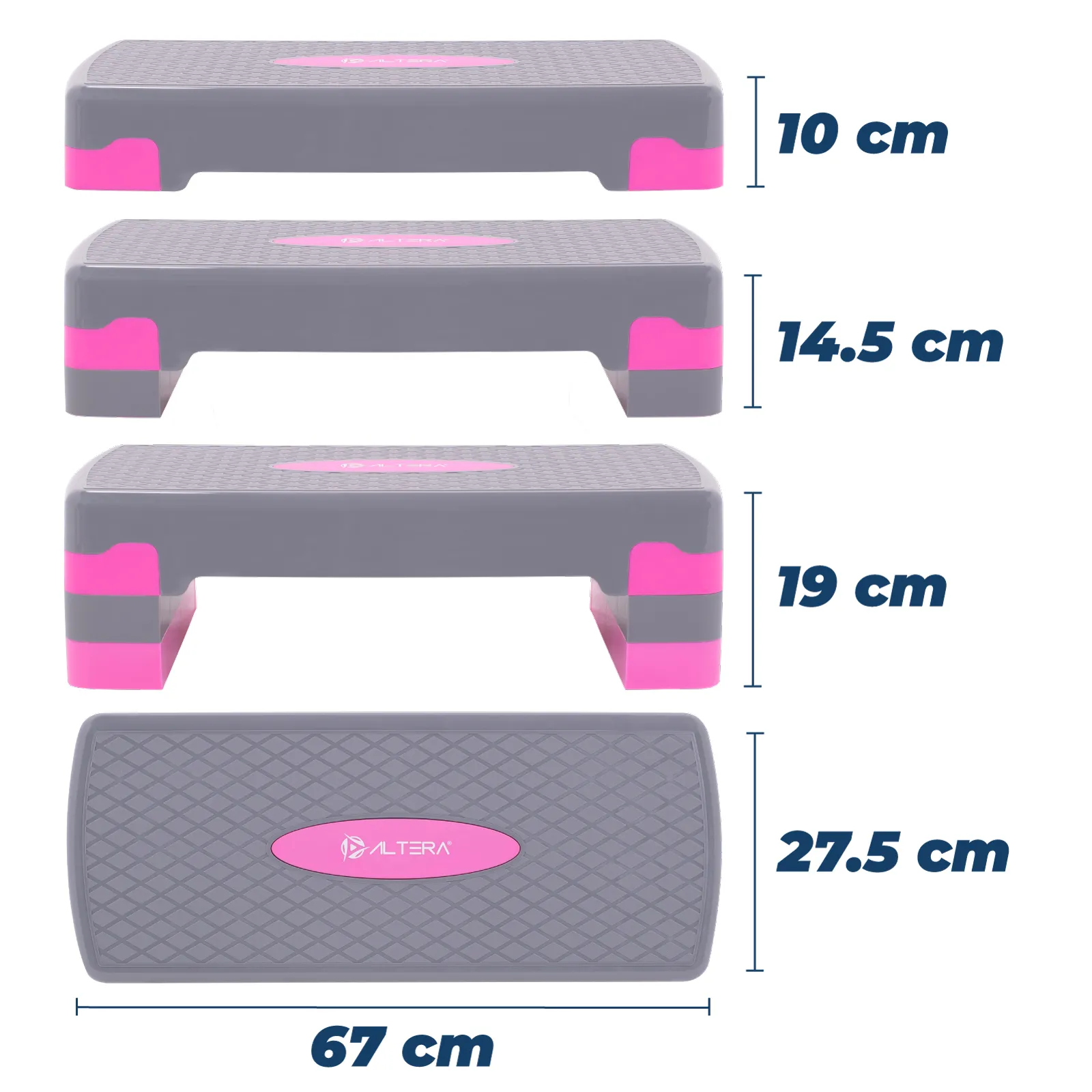 Banco Step Altera Ejercicio Fitness Gym Ajustable 3 Alturas