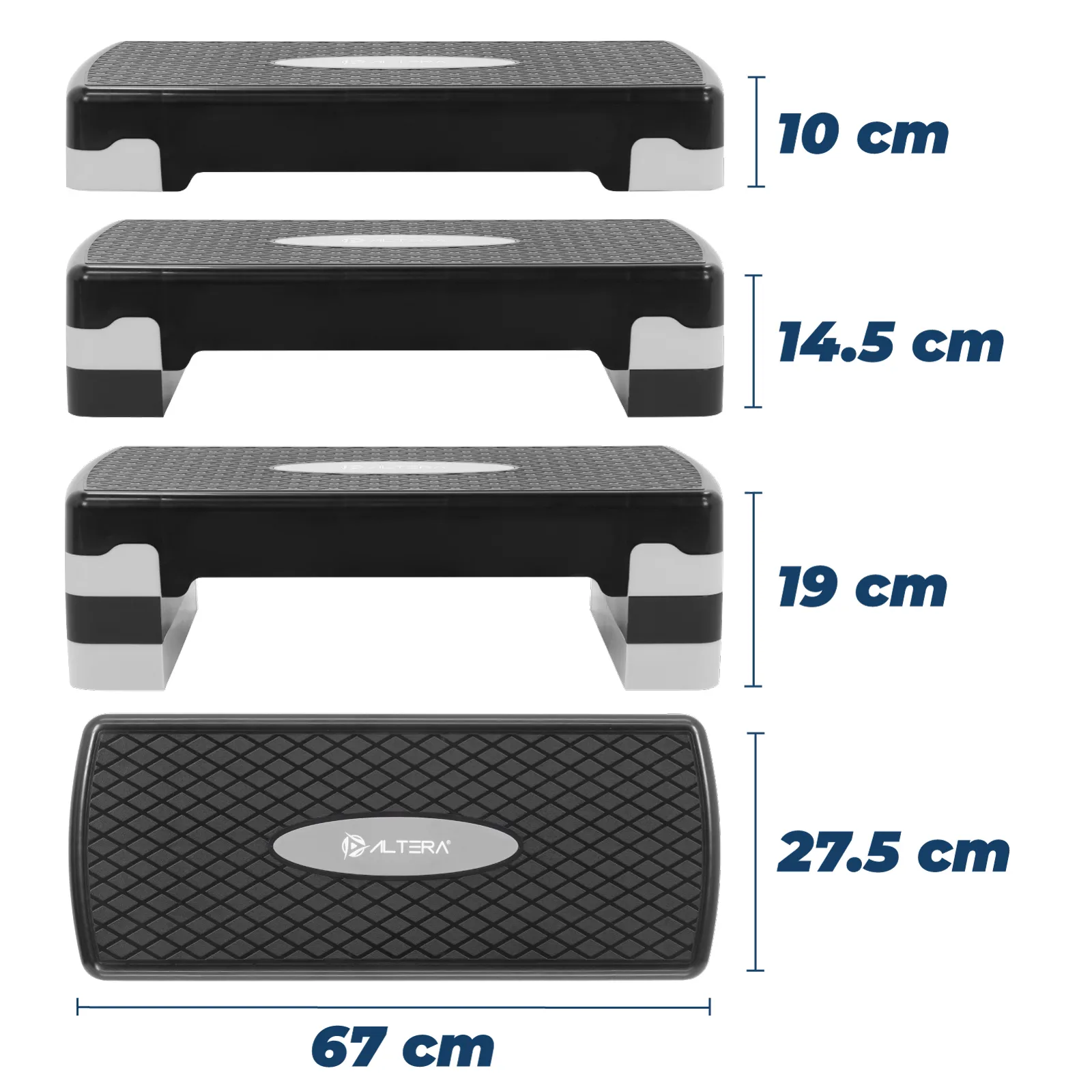 Banco Step Altera Ejercicio Fitness Gym Ajustable 3 Alturas