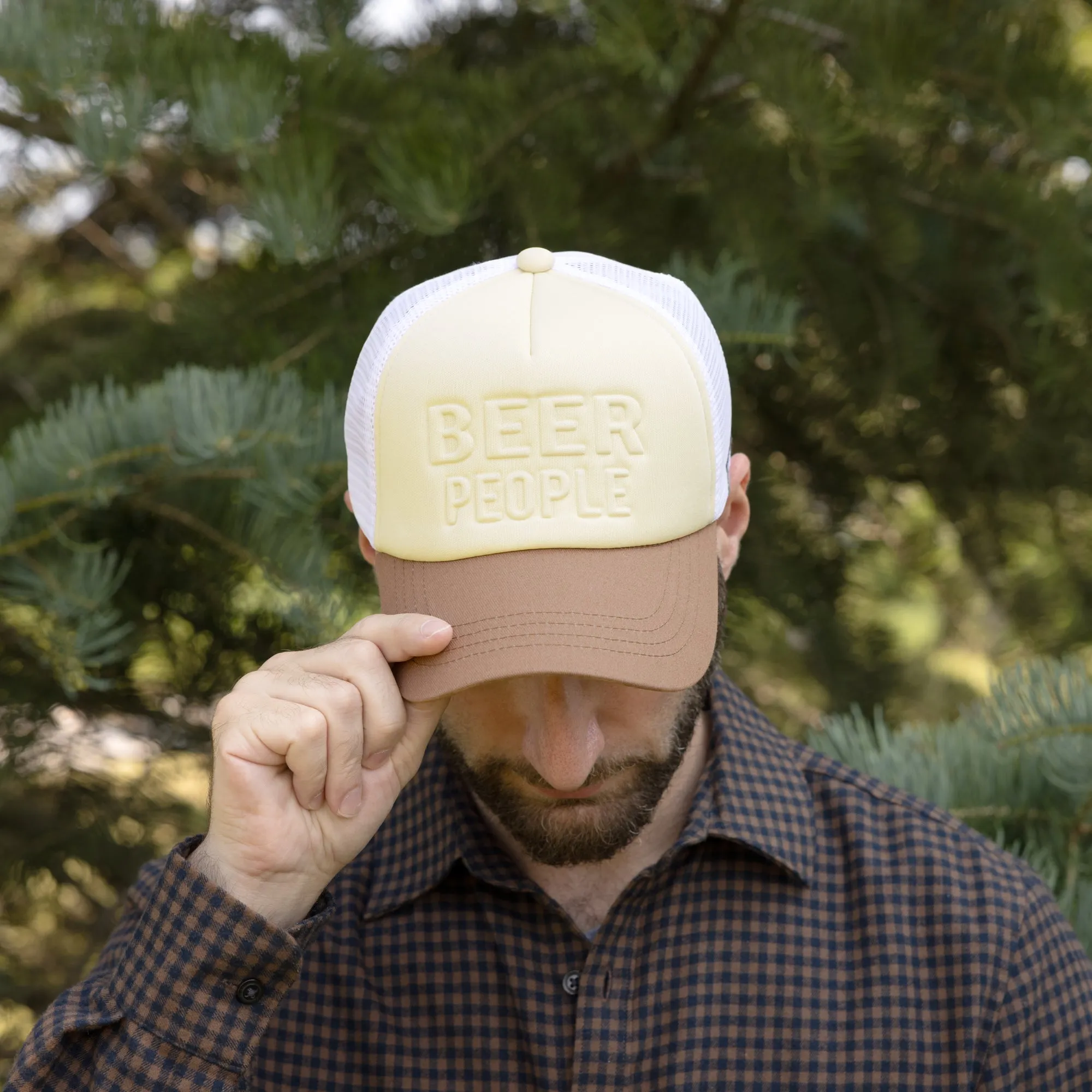 Beer People Adjustable Khaki Neoprene Mesh Hat