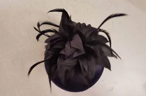 Black Fascinator Hat. Wedding, Wedding,Cocktail  tea party hat