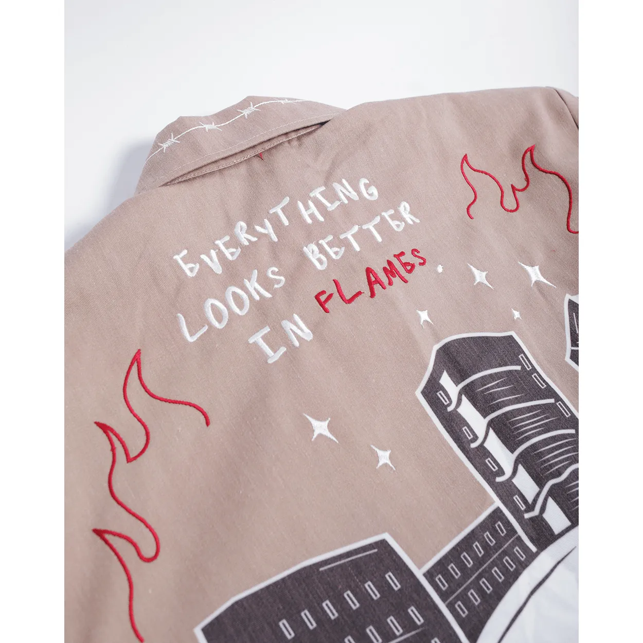 BRAND X CHICAGO FLAMES WORK JACKET (TAN)