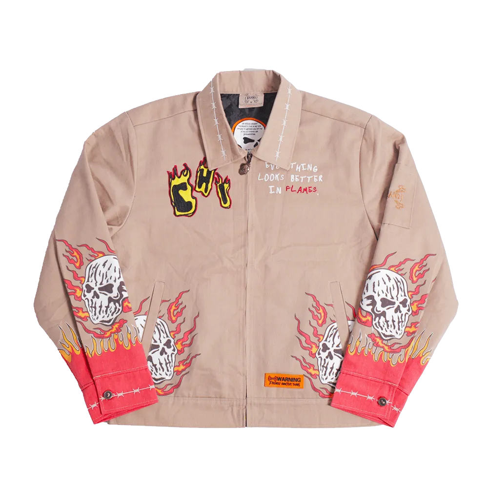 BRAND X CHICAGO FLAMES WORK JACKET (TAN)