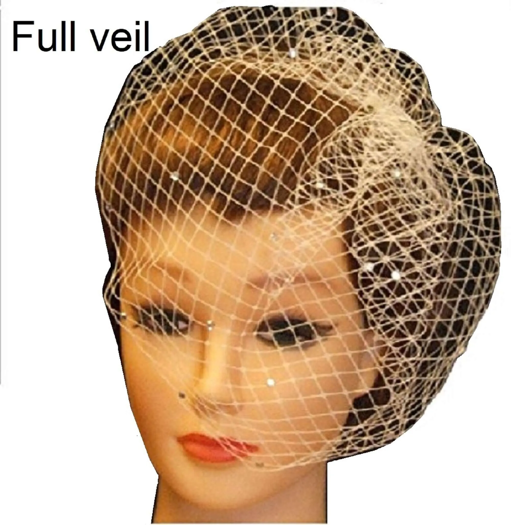 Bridal birdcage veil & hat Vintage inspired Teardrop hat  BRIDAL FASCINATOR White Ivory 2Pc set