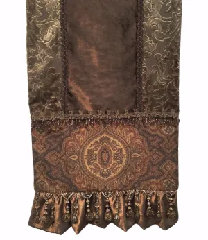 Bronze Velvet And Damask Opulent Table Runner