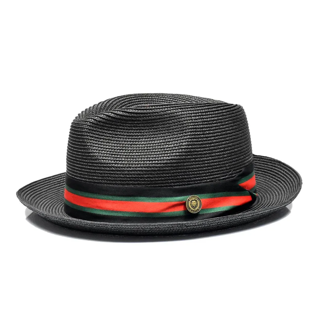 Bruno Capelo Straw Fedora Hat Snap Brim Remo Collection