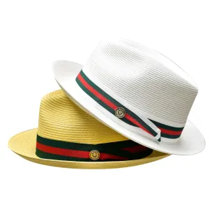 Bruno Capelo Straw Fedora Hat Snap Brim Remo Collection