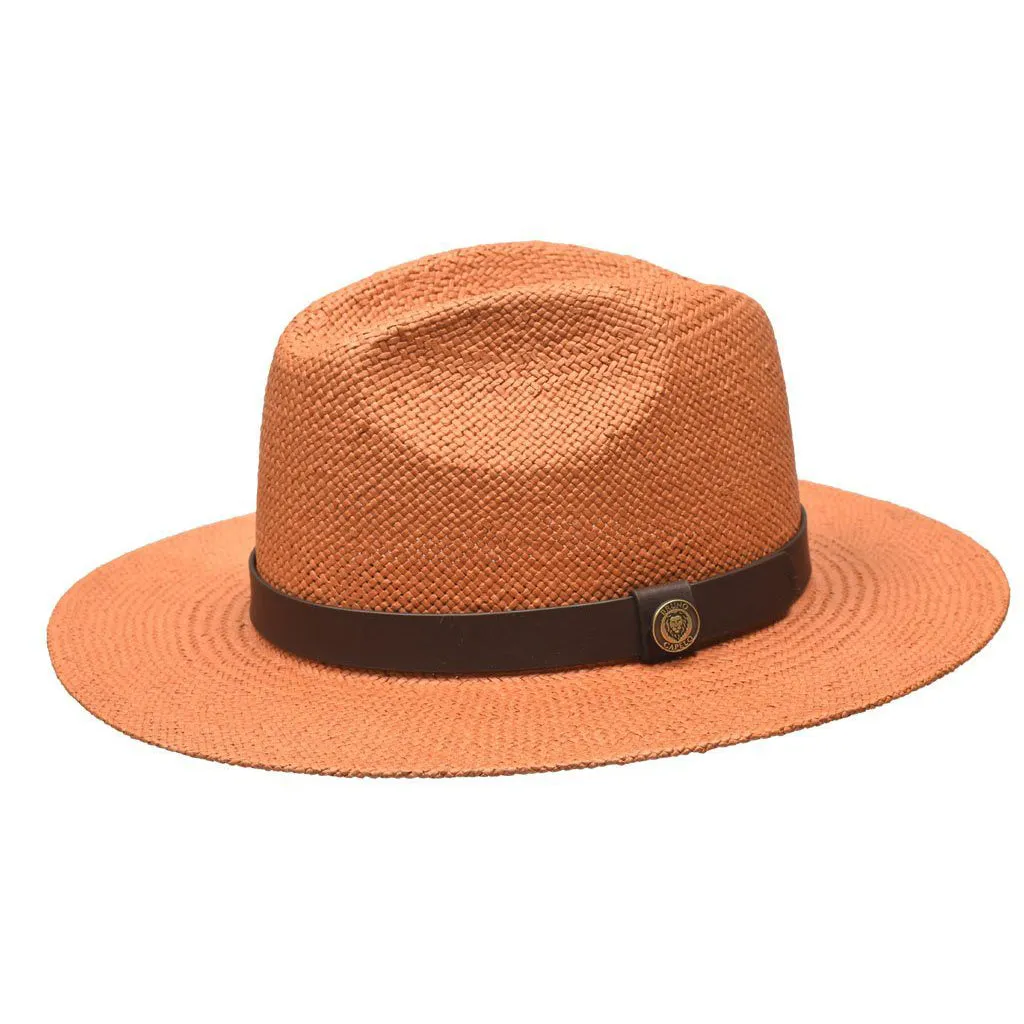 Bruno Capelo Straw Fedora Wide Flat Brim Hat Cali Collection