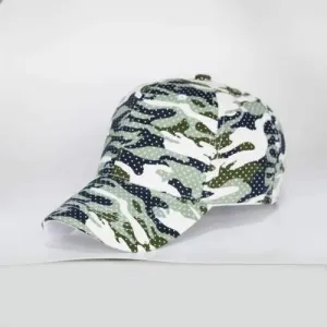 Camouflage Polka Dot Pattern Outdoor Baseball Hat - Light Green