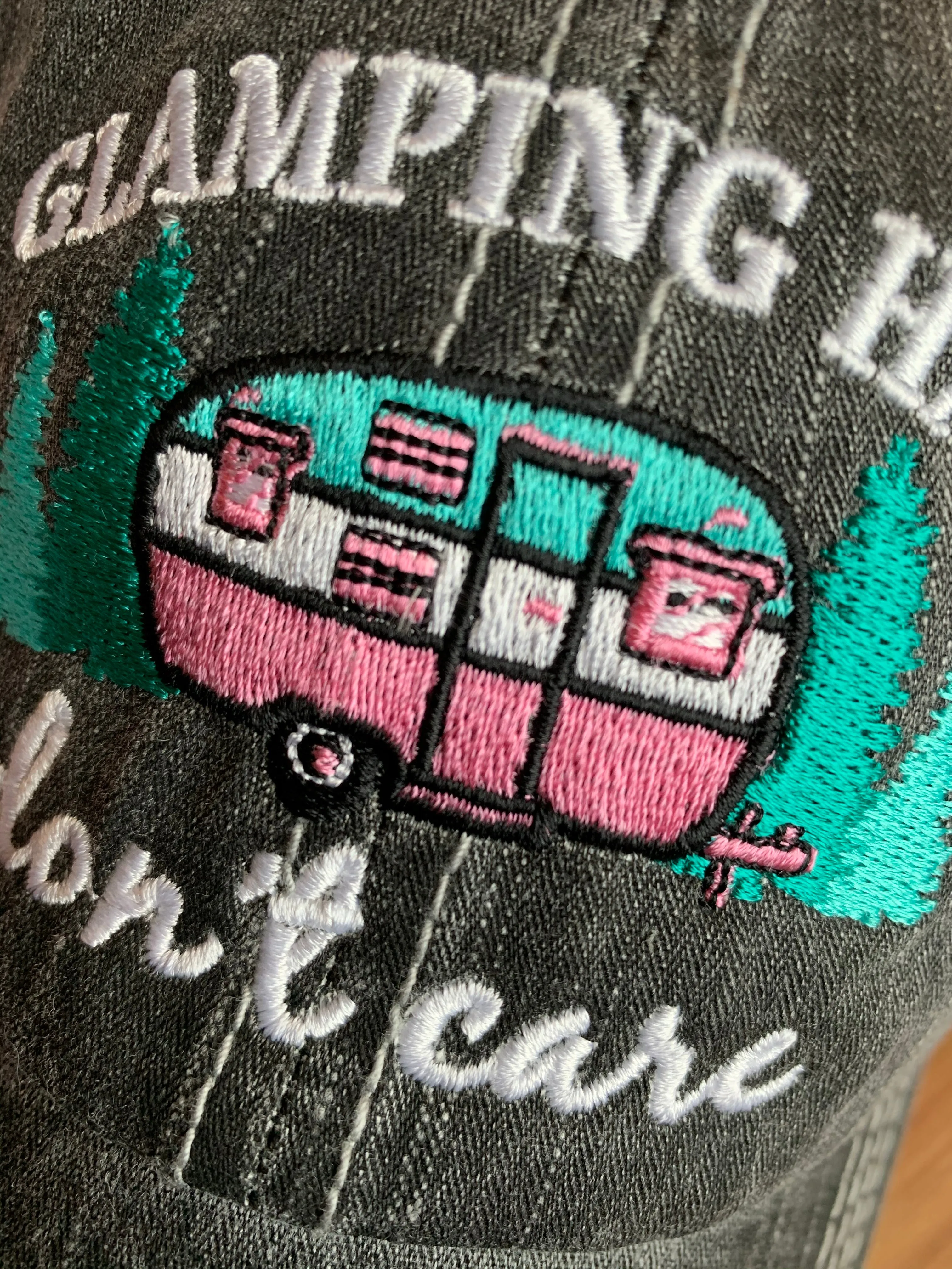 Camping hats Glamping hair dont care Happy camper Camping hair Embroidered Unisex caps