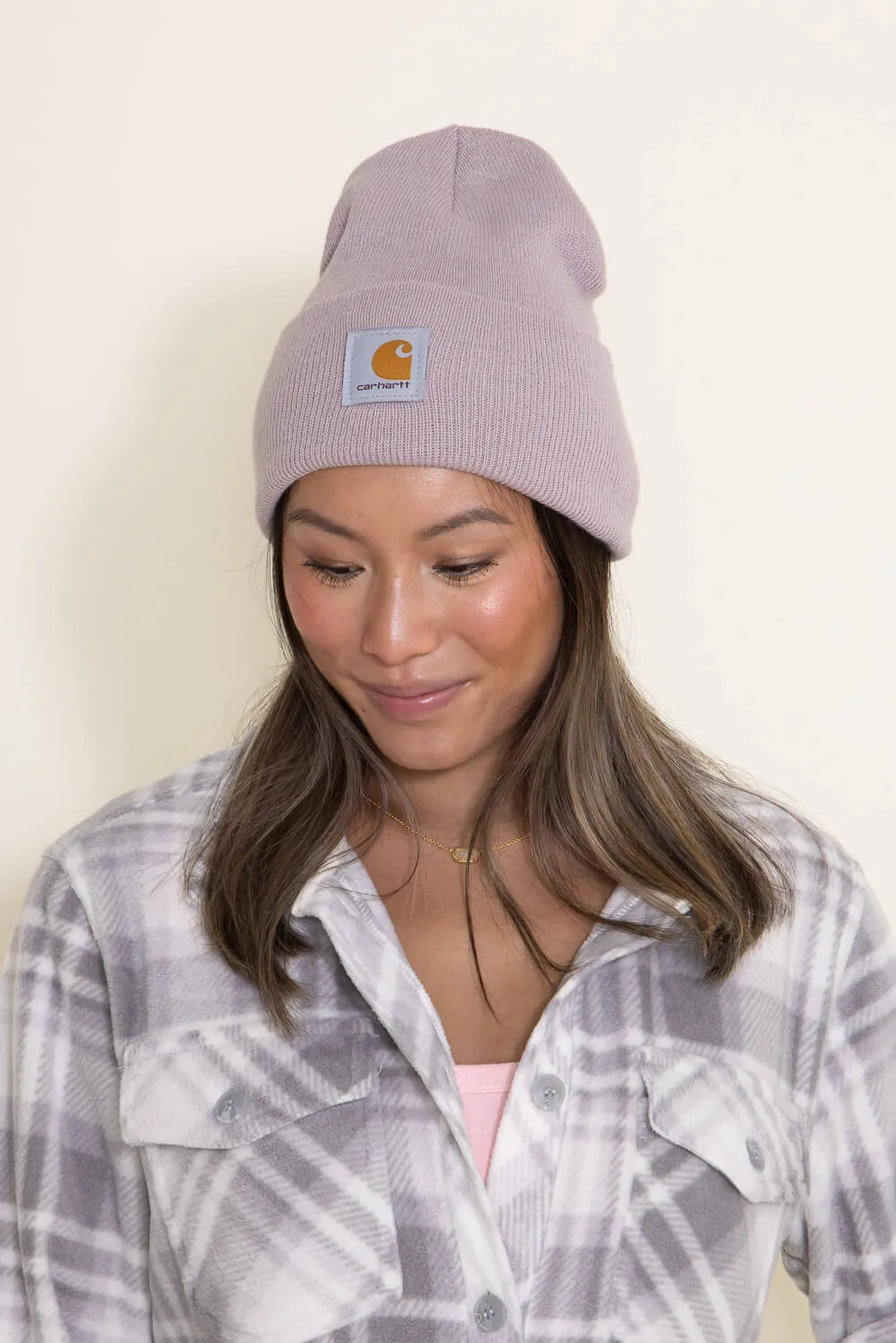 Carhartt Knit Cuffed Beanie for Women in Faded Pink | A18-V61