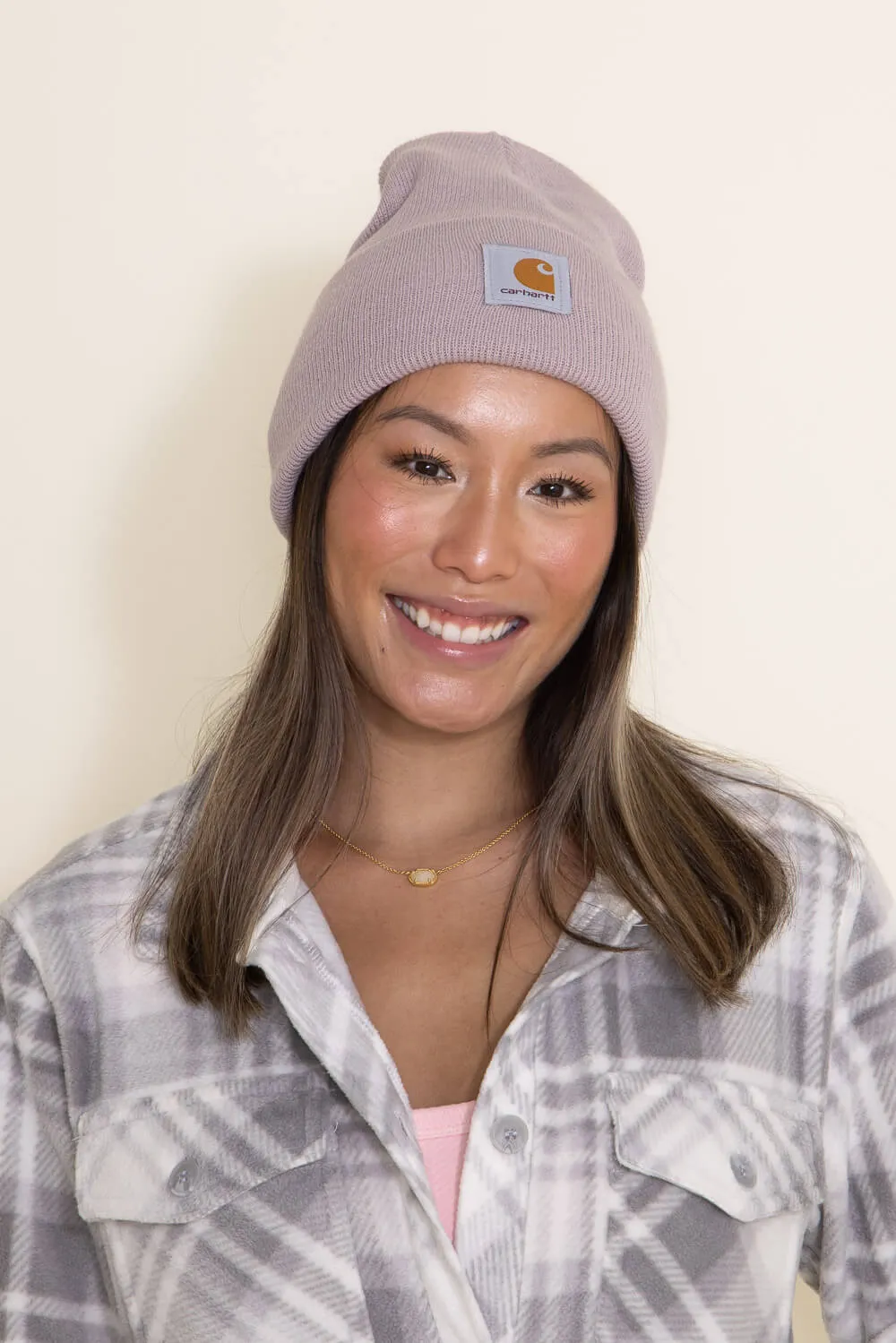 Carhartt Knit Cuffed Beanie for Women in Faded Pink | A18-V61