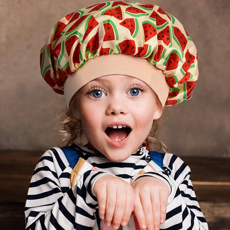 Cartoon Night Sleep Cap for Baby Kids Cute Elastic Turban Bonnet