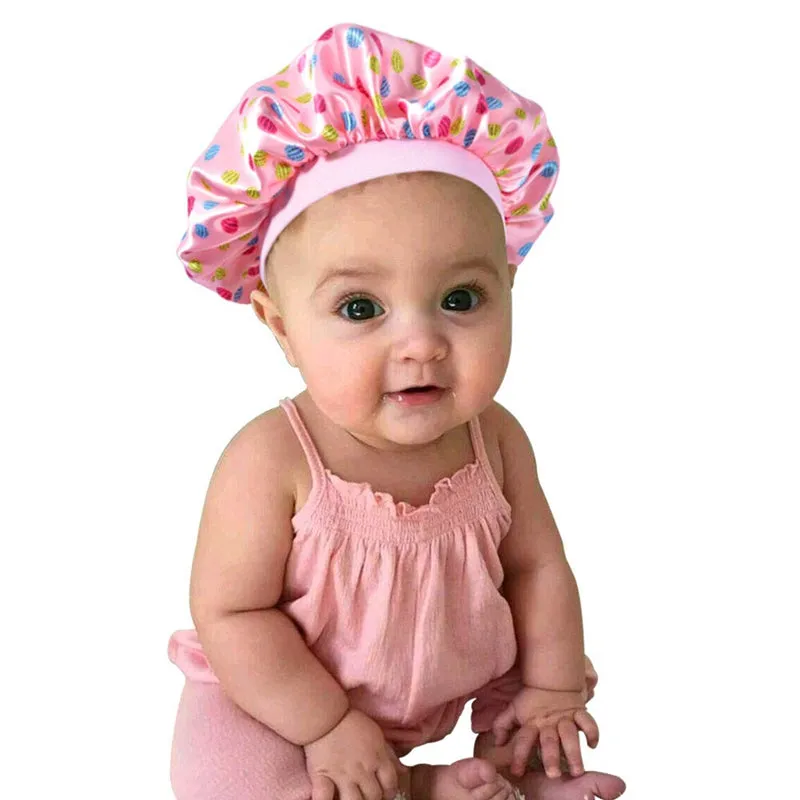 Cartoon Night Sleep Cap for Baby Kids Cute Elastic Turban Bonnet