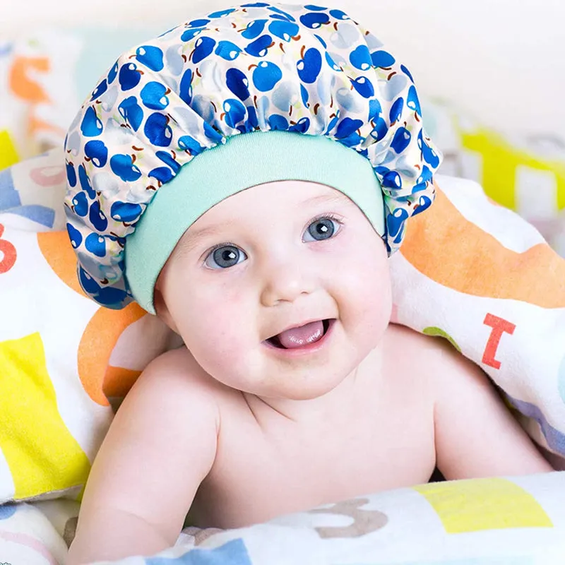 Cartoon Night Sleep Cap for Baby Kids Cute Elastic Turban Bonnet
