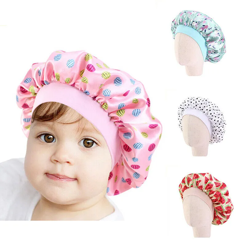 Cartoon Night Sleep Cap for Baby Kids Cute Elastic Turban Bonnet