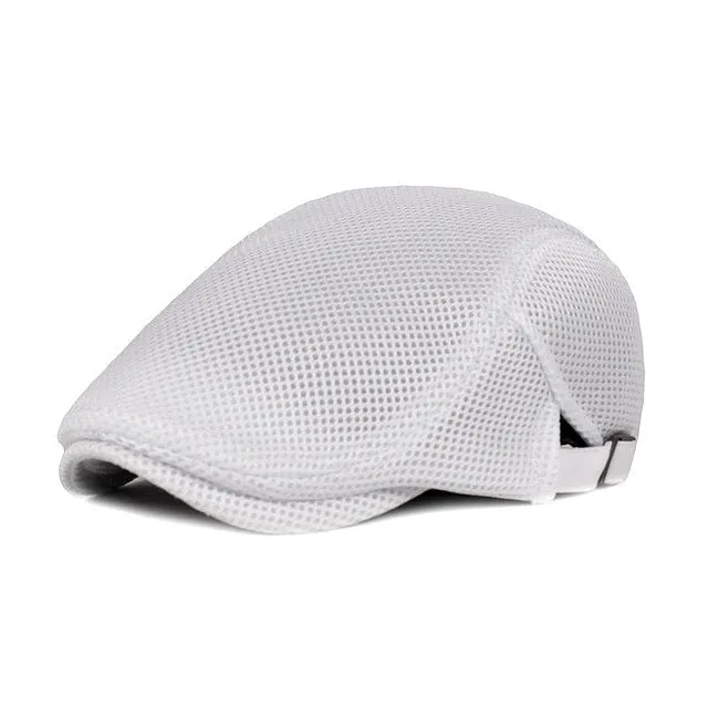 Casual Beret Hat Men Breathable Mesh Caps