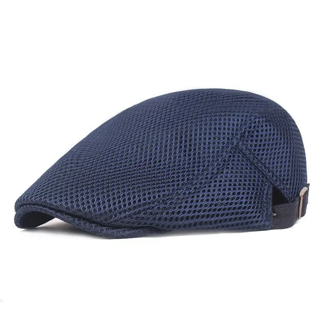 Casual Beret Hat Men Breathable Mesh Caps
