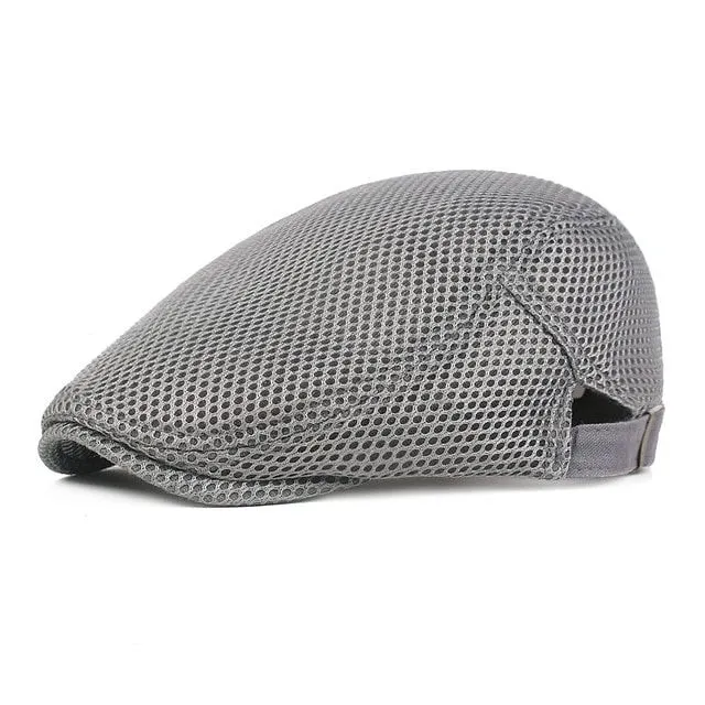 Casual Beret Hat Men Breathable Mesh Caps