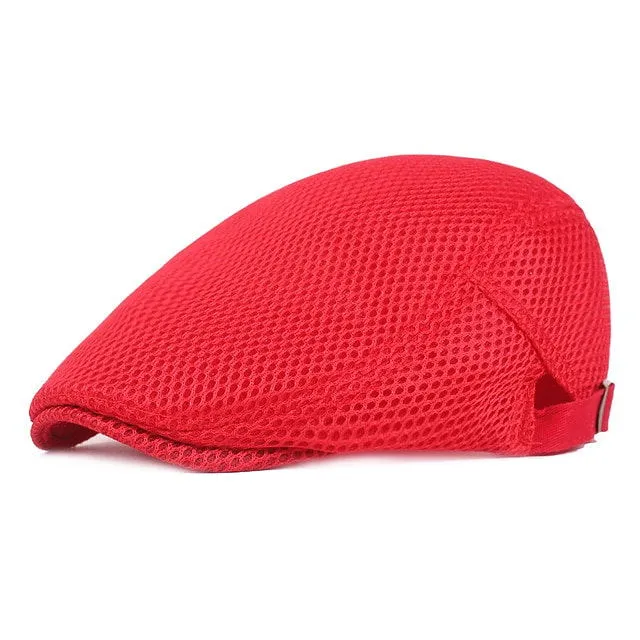 Casual Beret Hat Men Breathable Mesh Caps