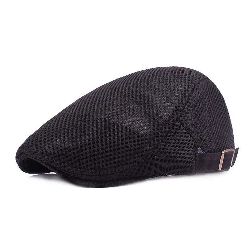 Casual Beret Hat Men Breathable Mesh Caps