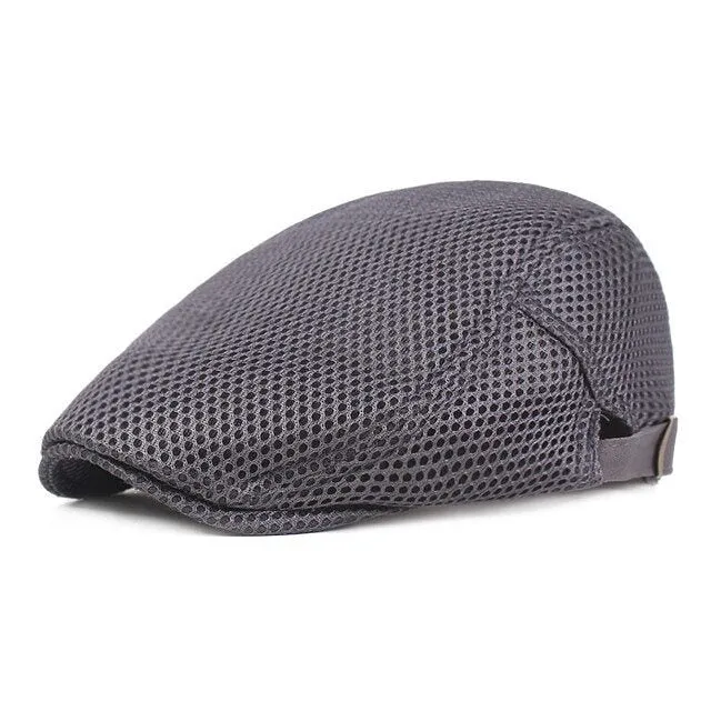 Casual Beret Hat Men Breathable Mesh Caps