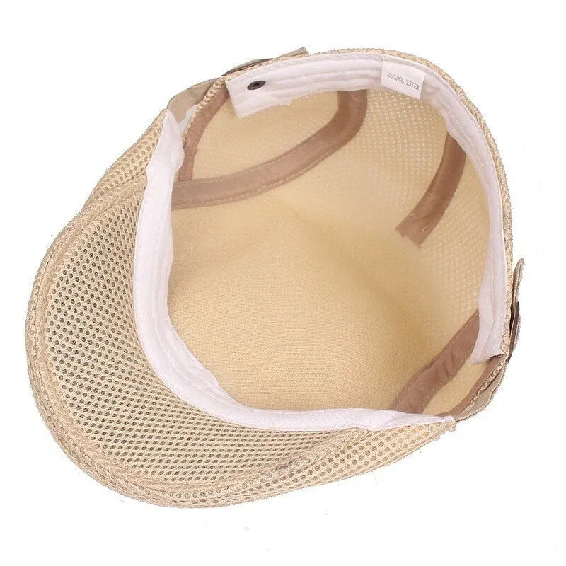 Casual Beret Hat Men Breathable Mesh Caps