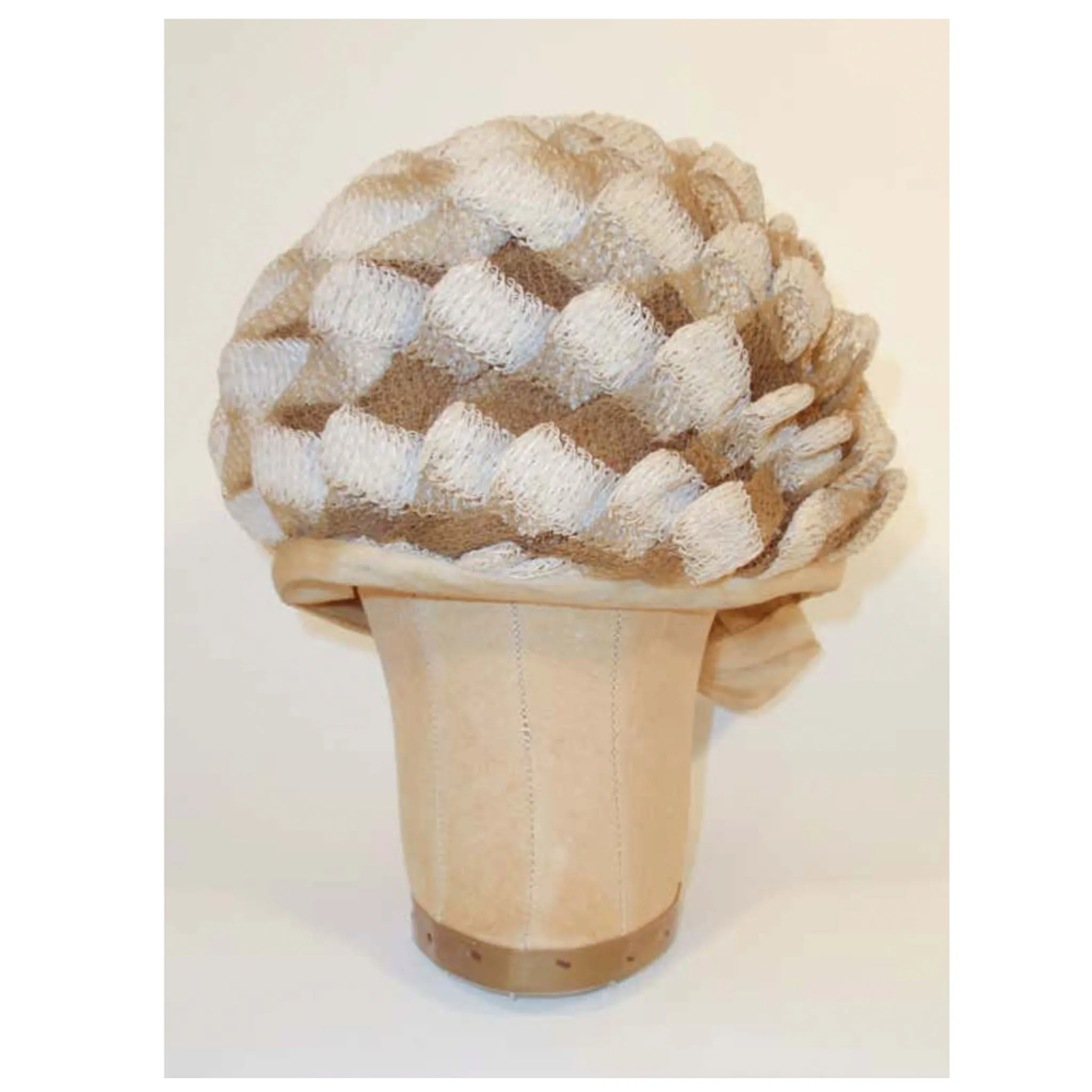 CHRISTIAN DIOR 1960s Chapeaux Woven Textured Net Bubble Hat