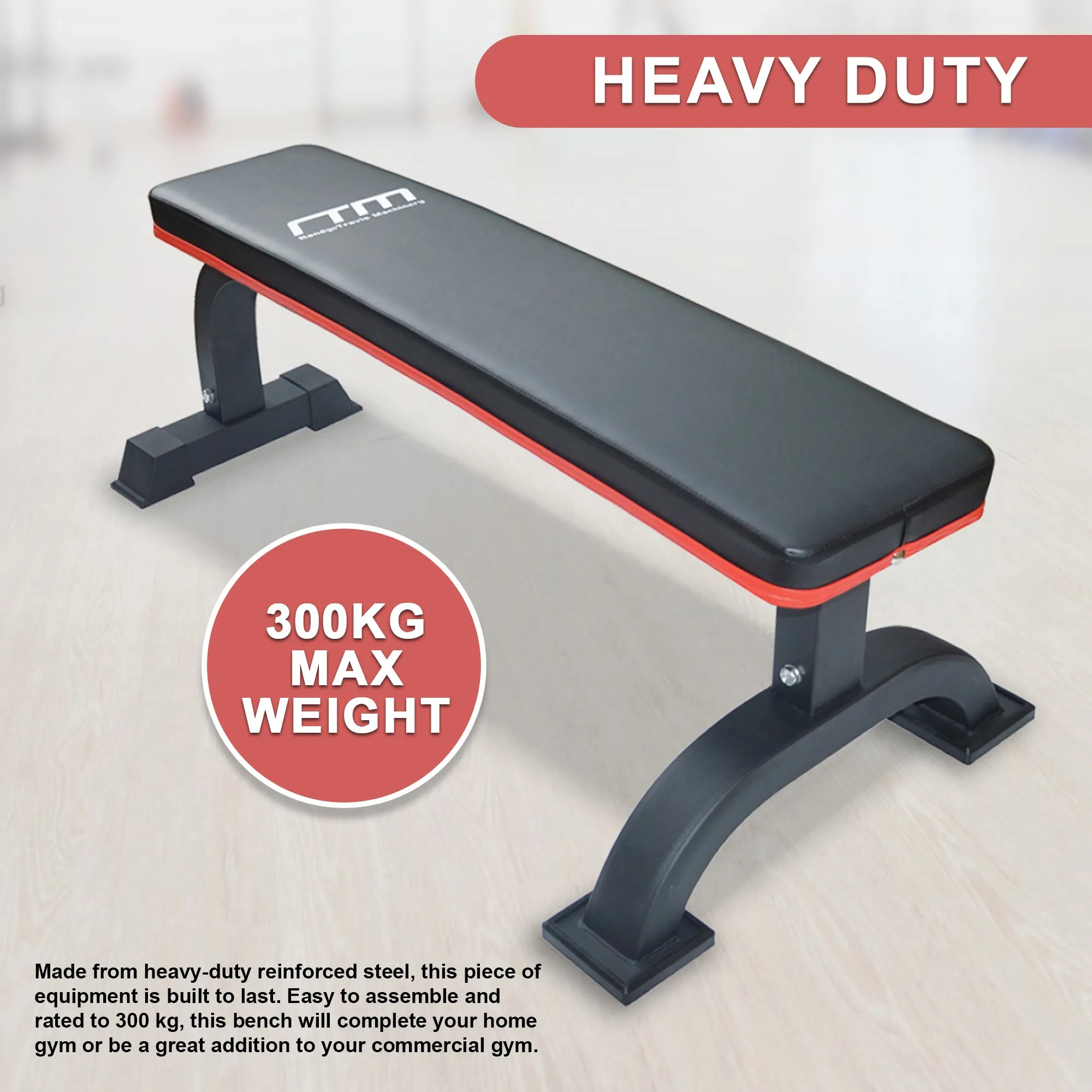 COMMERCIAL FLAT BENCH - WEIGHTLIFTING PRESS GYM QUALITY