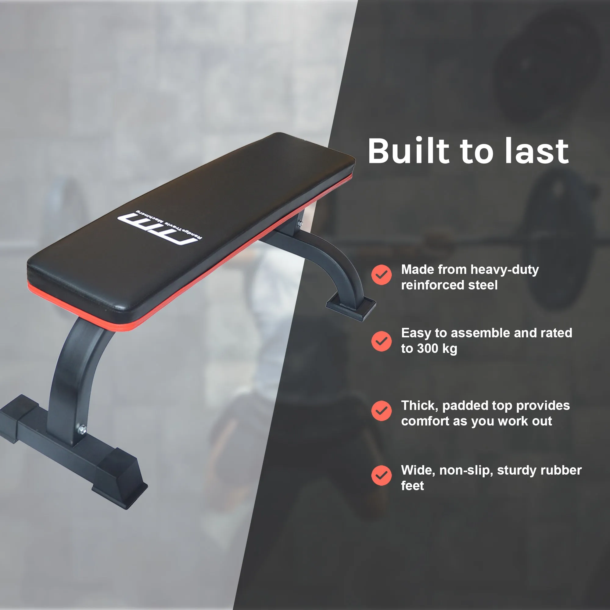 COMMERCIAL FLAT BENCH - WEIGHTLIFTING PRESS GYM QUALITY