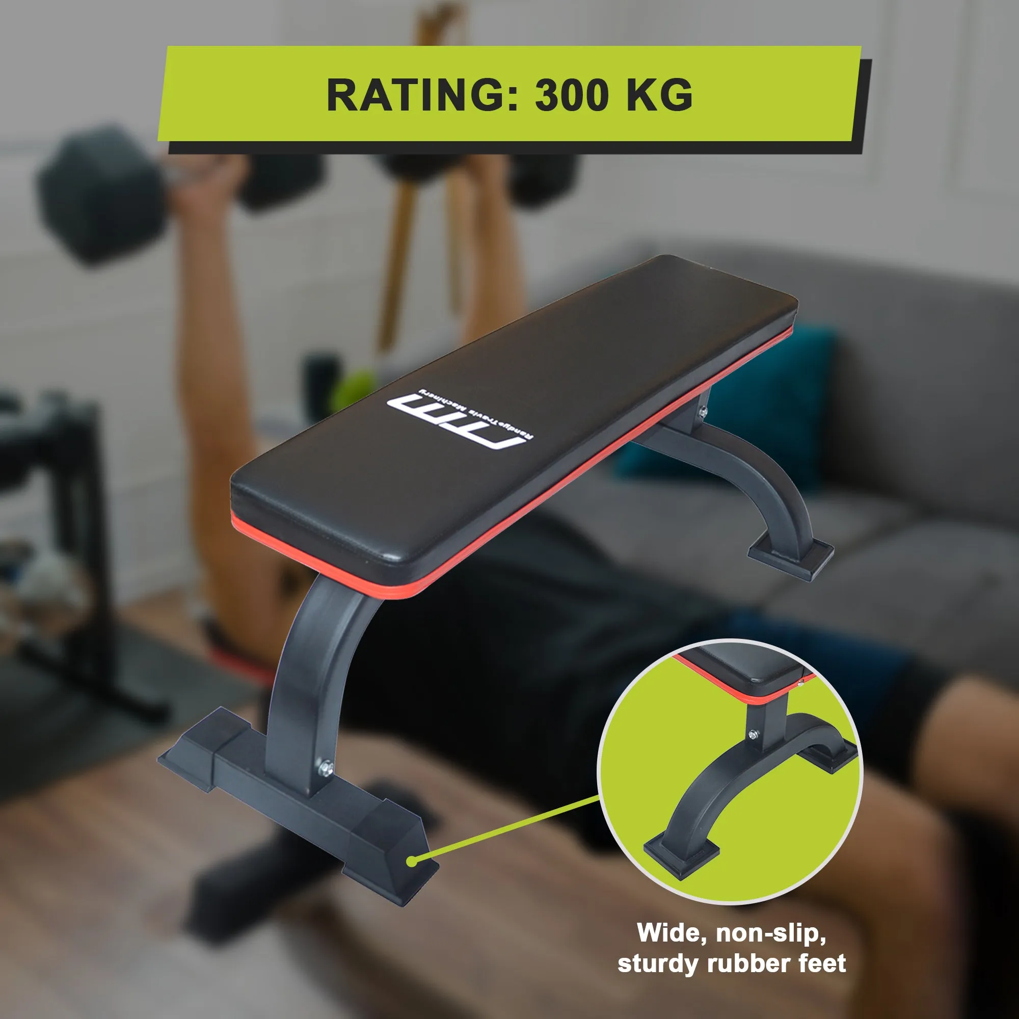 COMMERCIAL FLAT BENCH - WEIGHTLIFTING PRESS GYM QUALITY