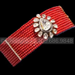 Coral set,Latest Indian Jewelry,South Indian Jewelry,Pure silver choker Indian,Indian necklace ,Moissanite-NIHIRA-SHABURIS