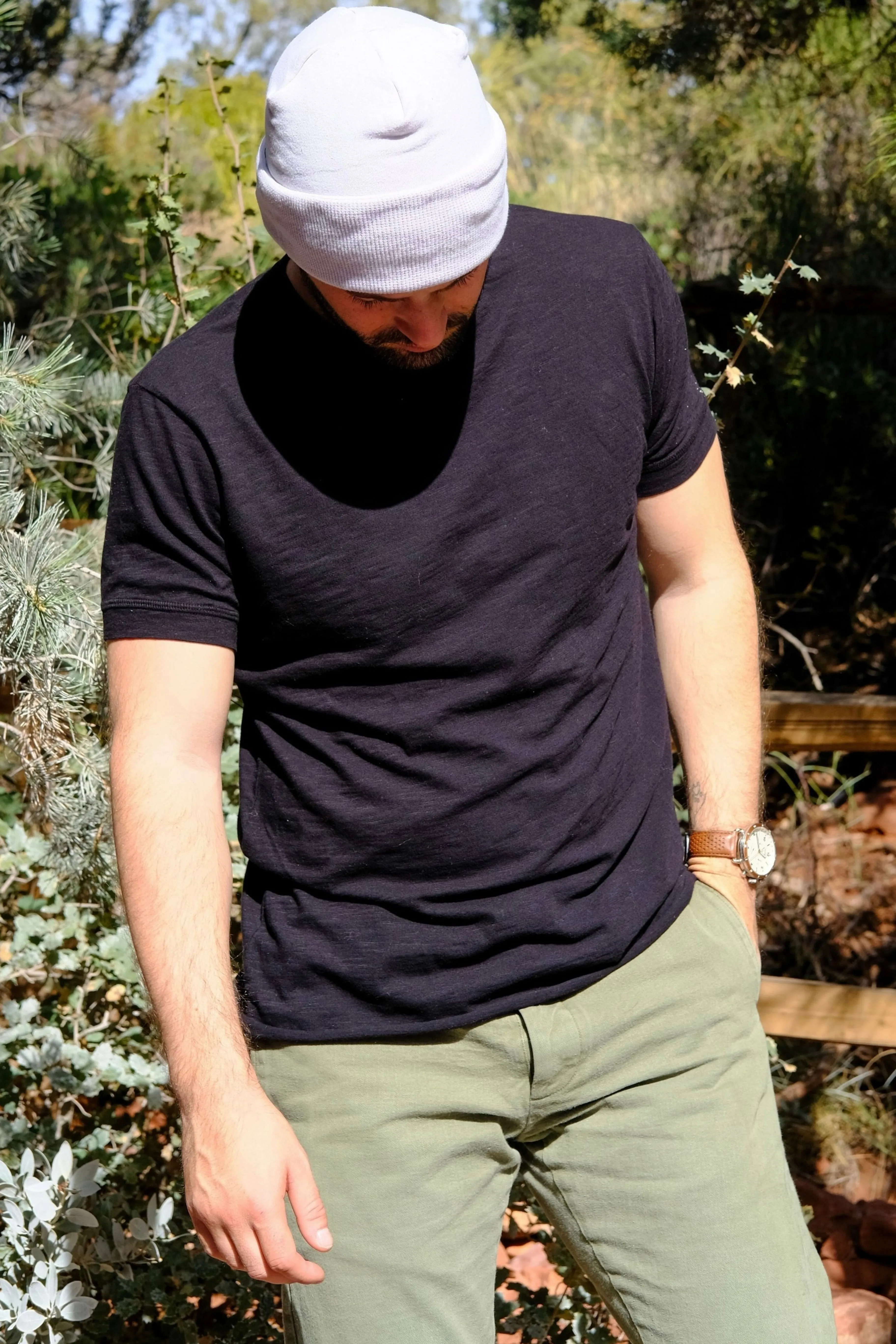 COTTON SLUB TEE - BLACK