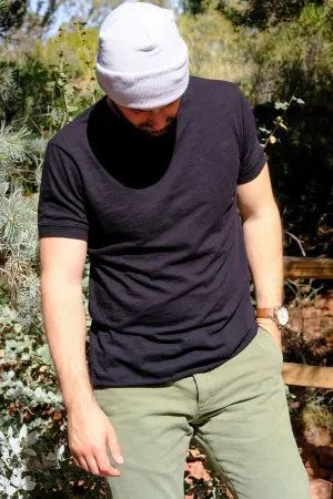 COTTON SLUB TEE - BLACK
