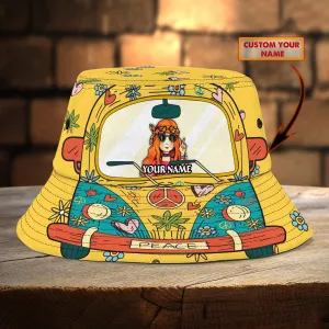 Custom Bucket Hat - Hippie Girl