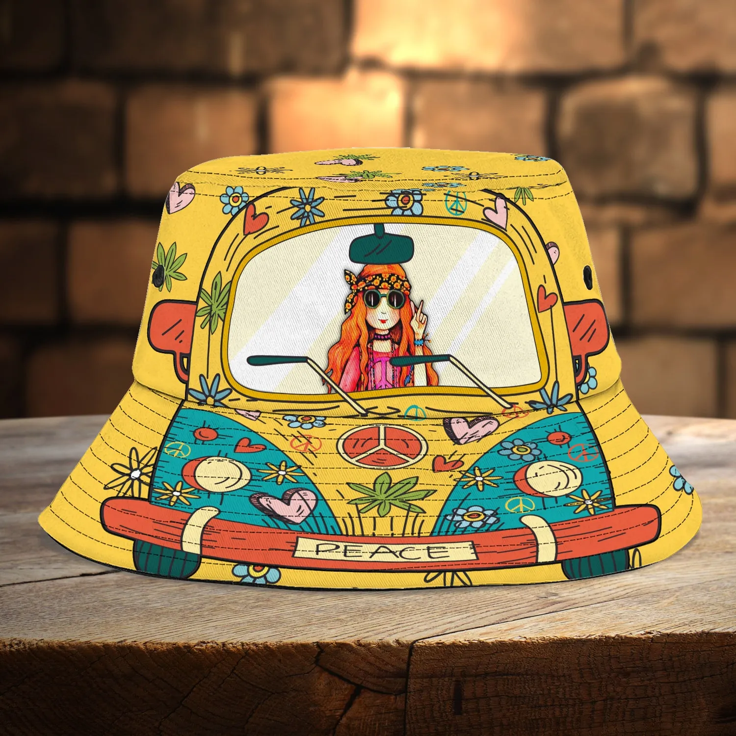 Custom Bucket Hat - Hippie Girl