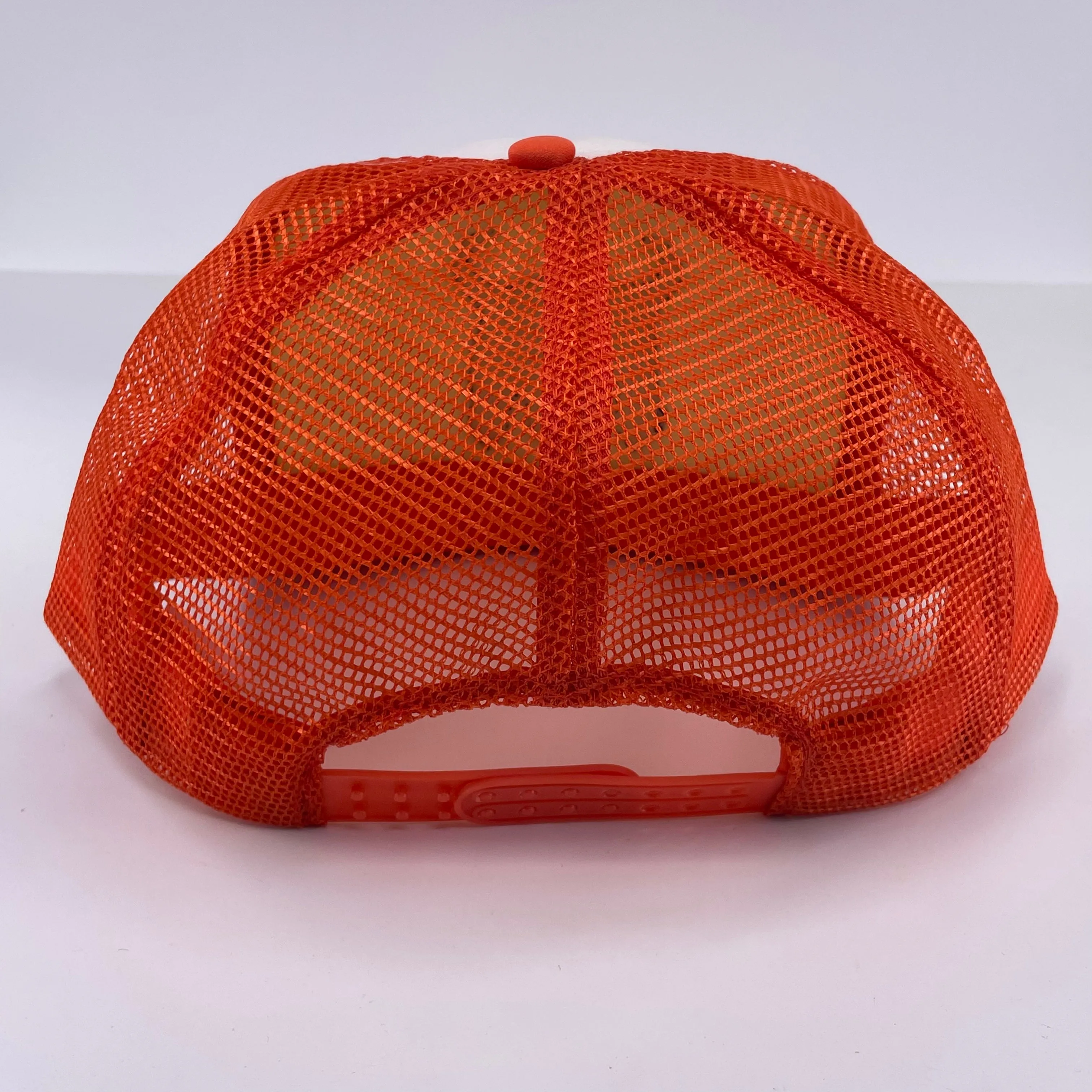 Custom Bull Skull patch Vintage Orange Mesh Trucker Snapback Cap Hat