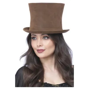 Deluxe Authentic Victorian Top Hat, Brown