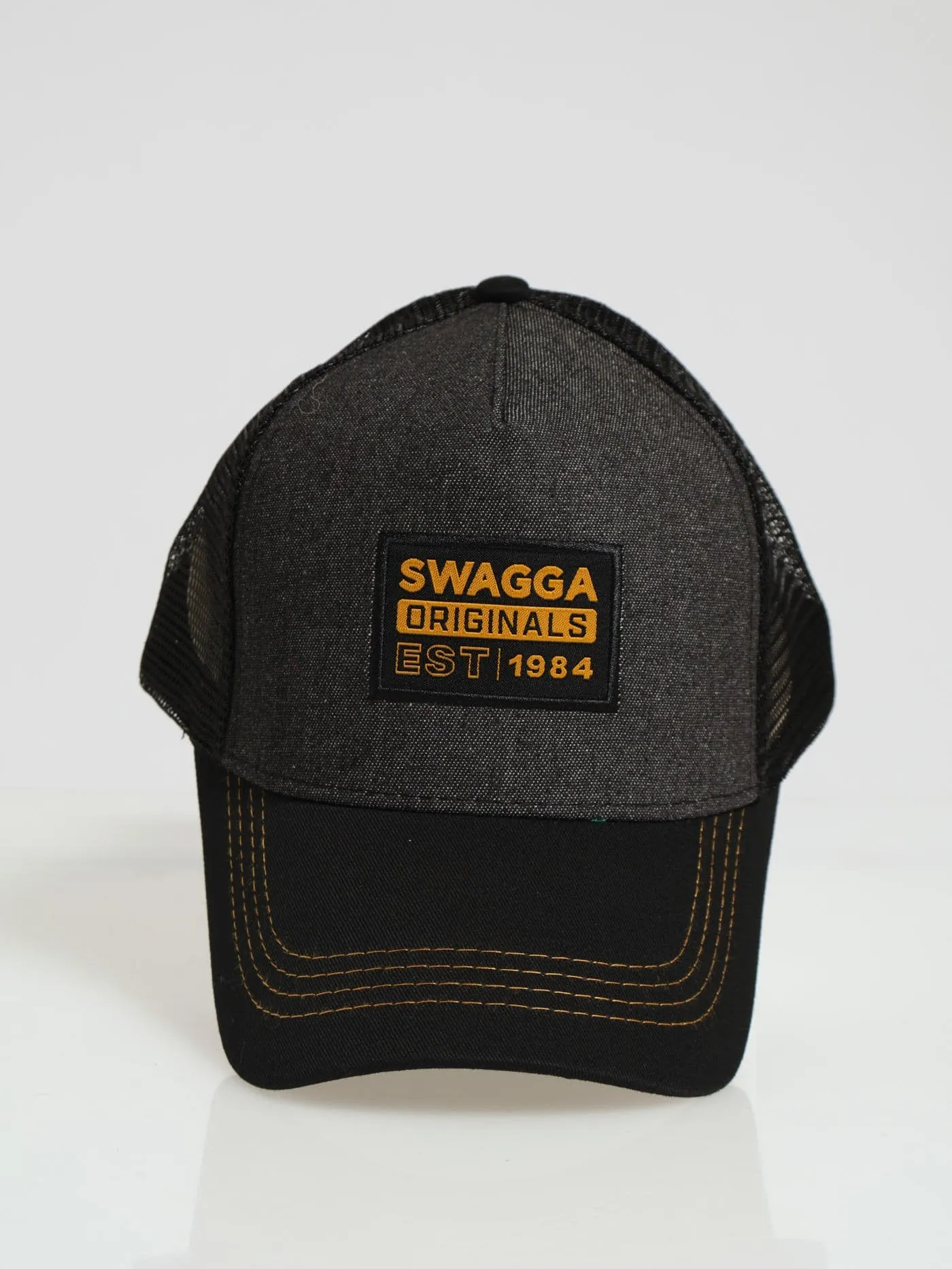 Denim Trucker Cap - Black