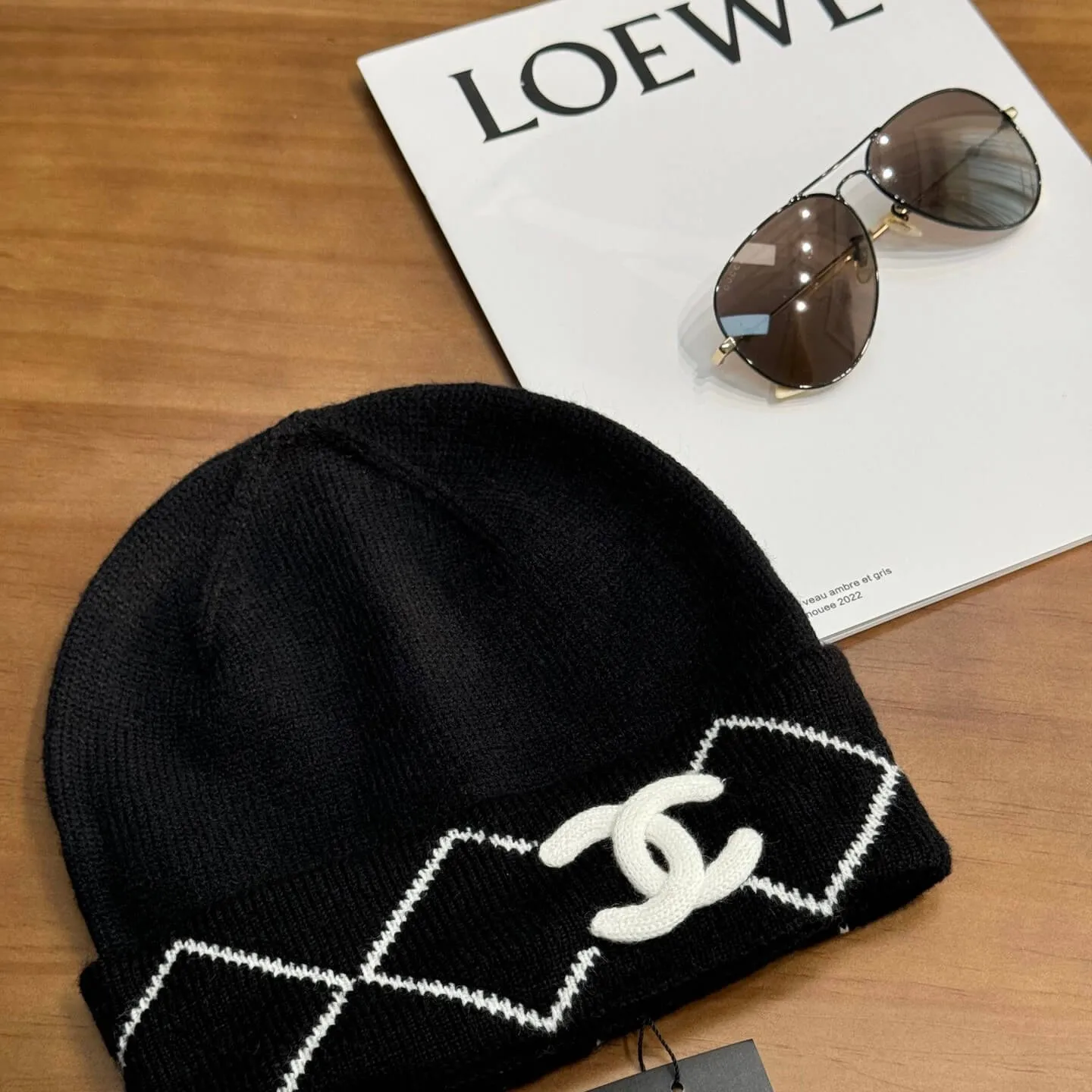 Diamond Pattern Knit Hat